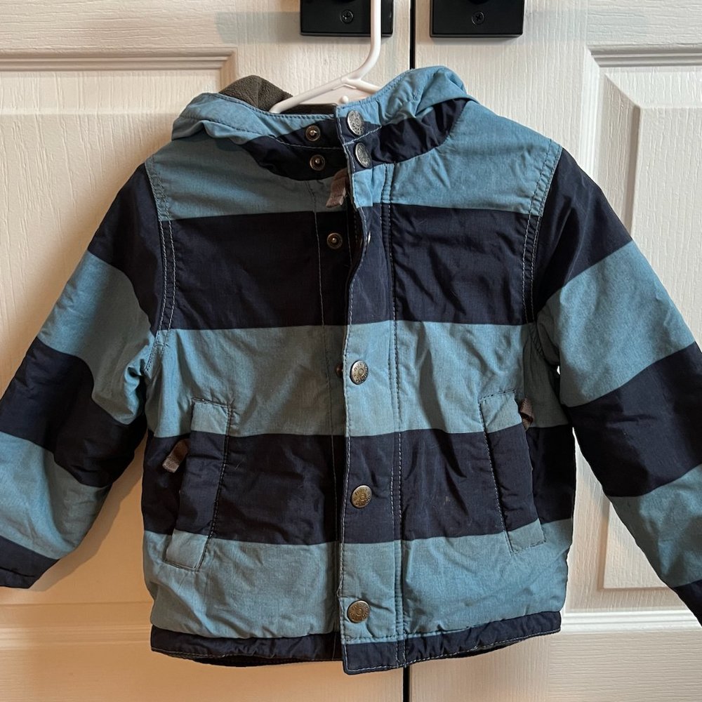 Size 2-3 Boys Mini Boden Winter Coat with Hood